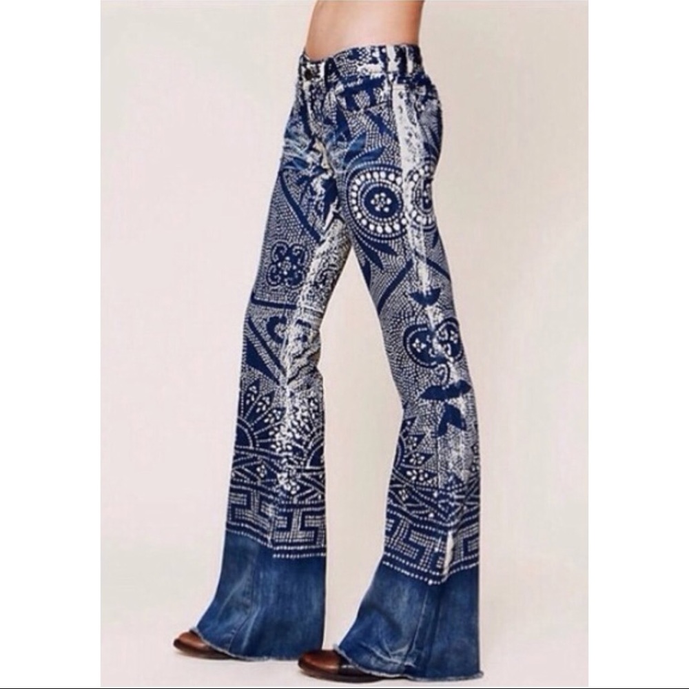 Free People Discharge Bali Flare Jeans Size 26